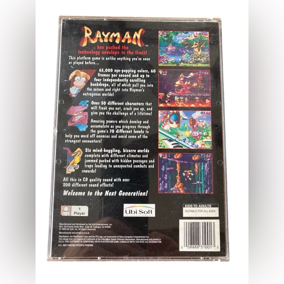 RARE Rayman LONG BOX Original Works with Both PlayStation 1 & PlayStation 2 - Picture 3 of 15